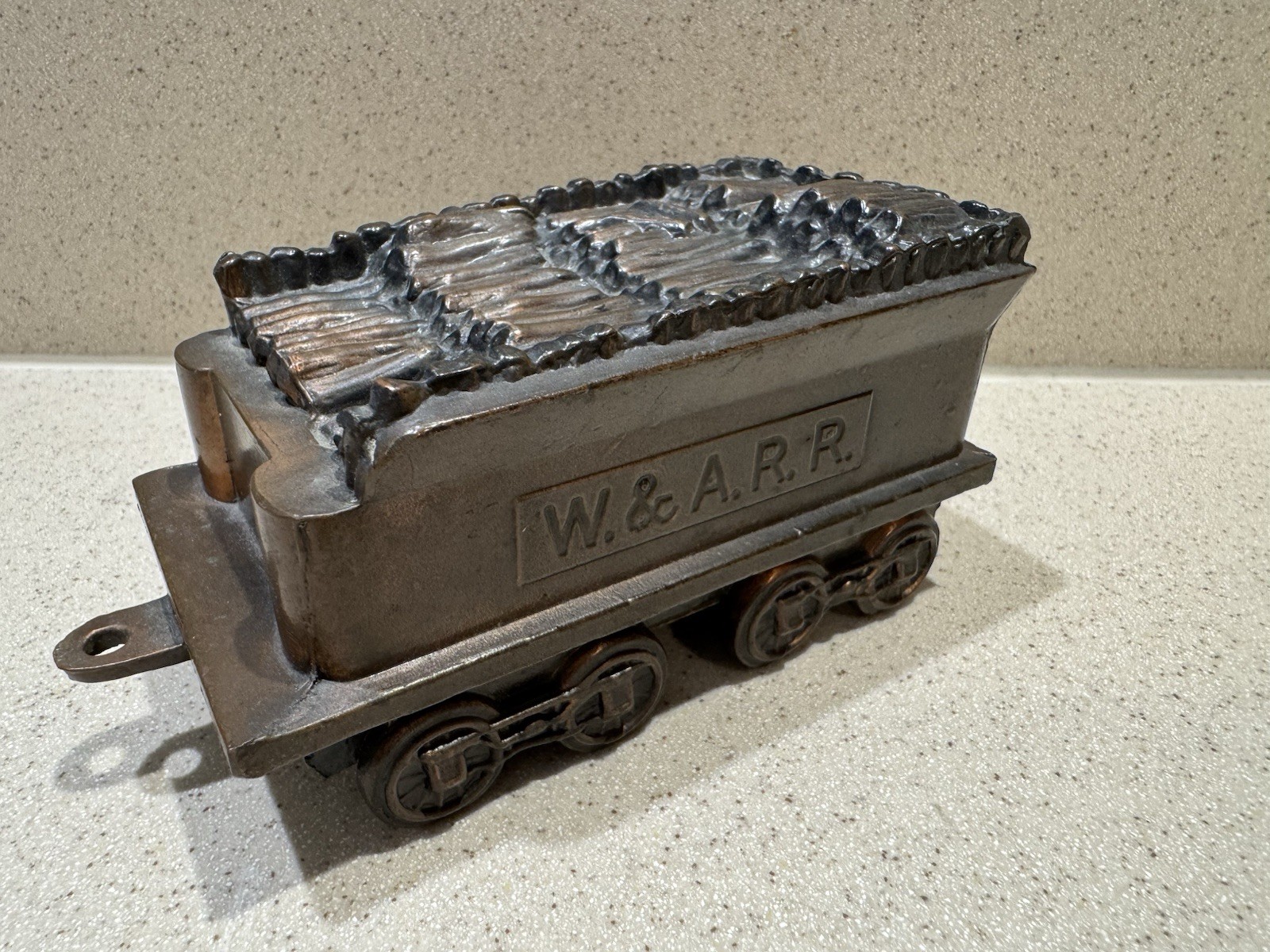 Vintage Banthrico W. & A.R.R. Railroad Train Wood Tender Diecast COIN BANK