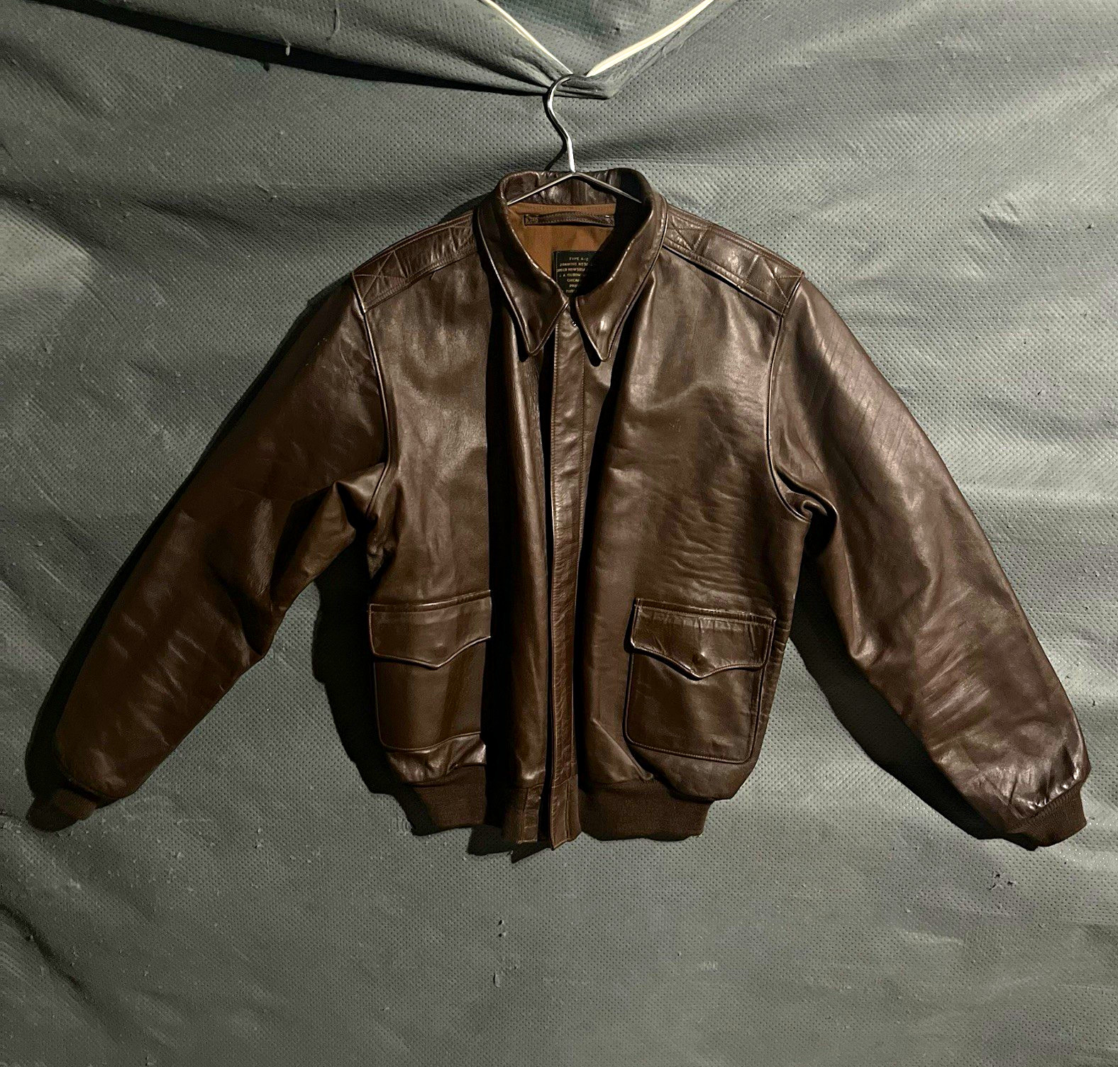 J.A. Dubow vintage WWII US Army Air Forces A-2 Leather Flight Jacket 46 Repro