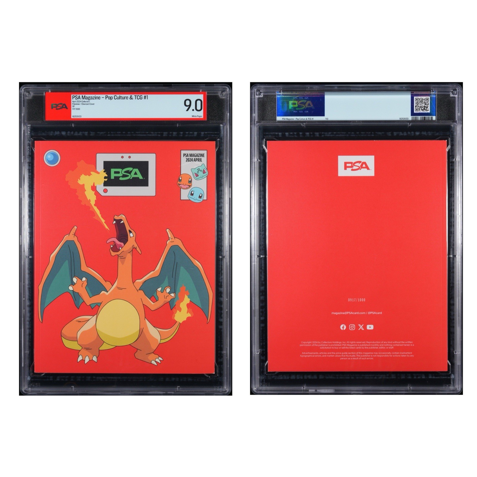 PSA Magazine Charizard - April 2024 - LIMITED #917/1000 - RARE PSA 9.0 NM