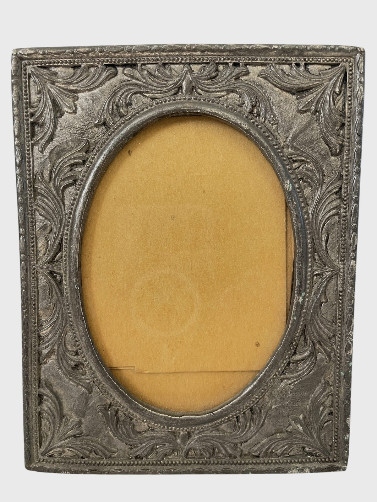 Antique Tungsten Steel Ornate Silver PICTURE FRAME. For 3 1/2x5” Photo. Numbered