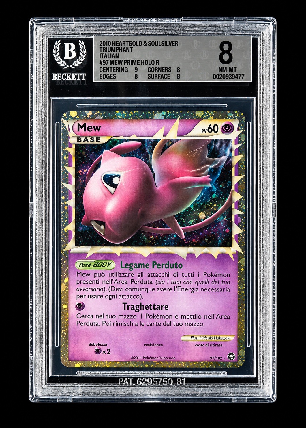 MEW PRIME #9/102 - BGS 8 - POKEMON ITA - TRIUMPHAL BATTLES - 2010