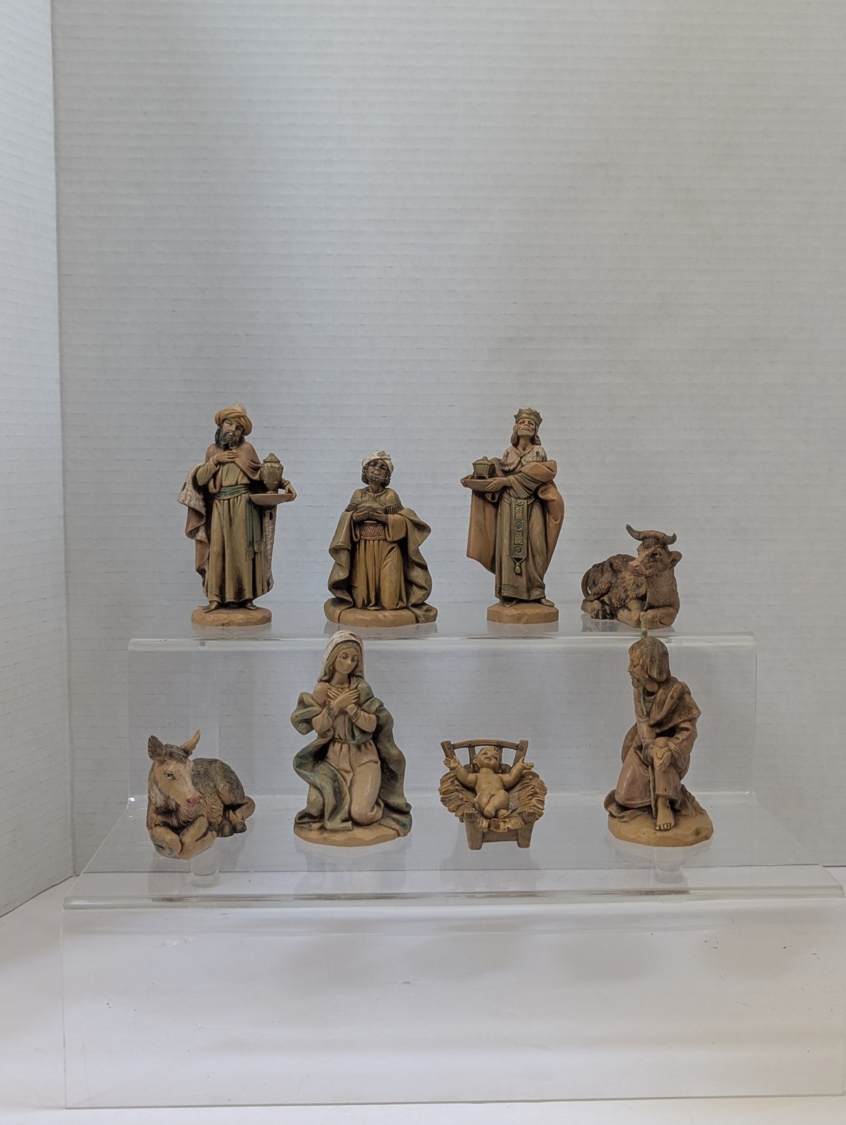 Vtg 80\'s Fontanini Simonetti Nativity Figures Holy Mary Baby Jesus  Depose Italy