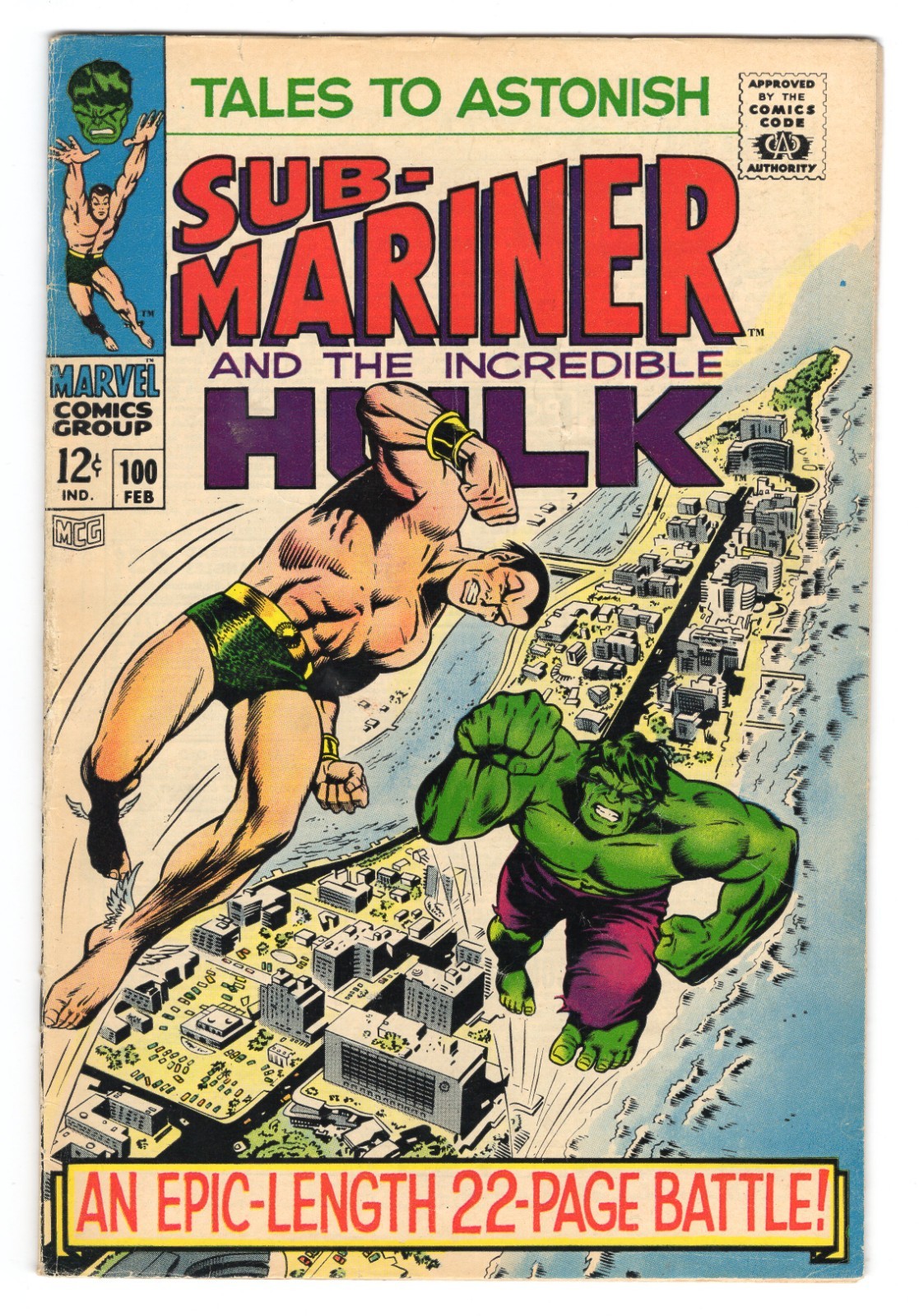 Tales To Astonish 100 1968 Marvel Comics VG 4.0 Hulk Sub-Mariner Puppet Master