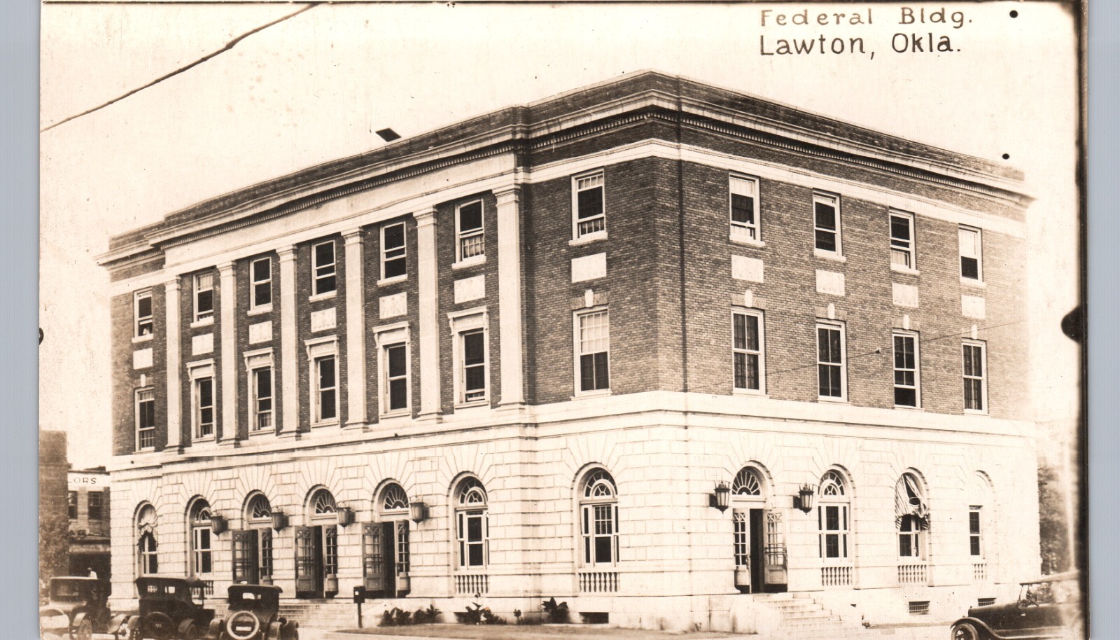 FEDERAL BUILDING c1910 lawton ok real photo postcard rppc oklahoma history