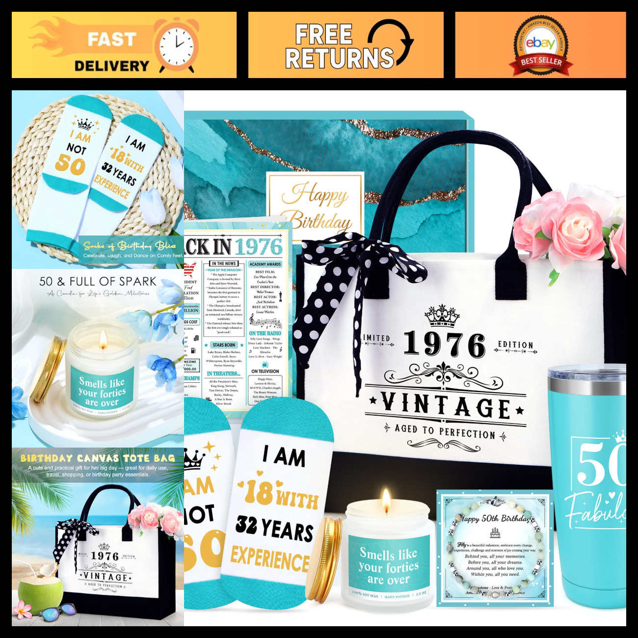 50th Birthday Gifts for Her 50 Year Old Gifts for Women Turning 50 and Fabulous