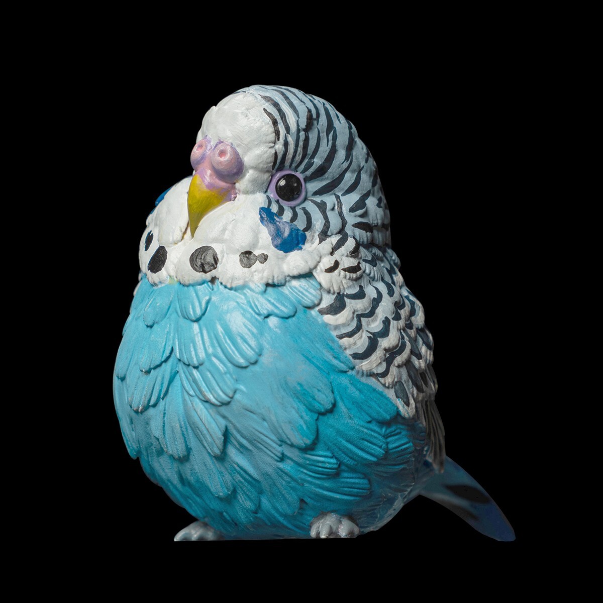 Animal Heavenly Body Blue Budgerigar Melopsittacus Bird Statue