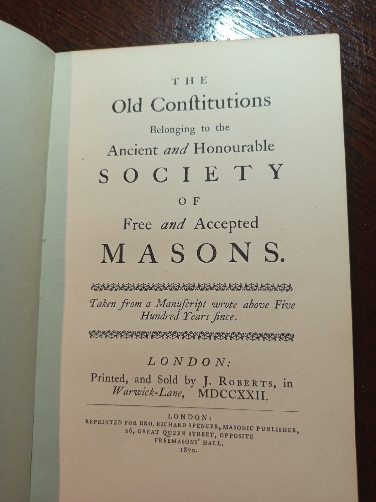 1870 The Old Constitutions Belonging to the Ancient  Freemasonry  masonic/156