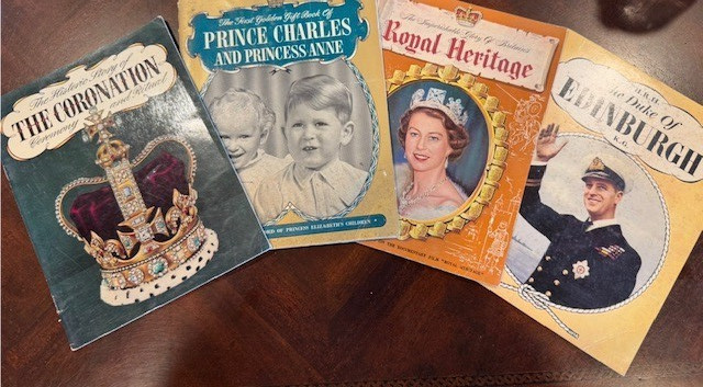 1951-53 British Royal Family 4 Book Lot Queen Elizabeth II Charles Philip Corona