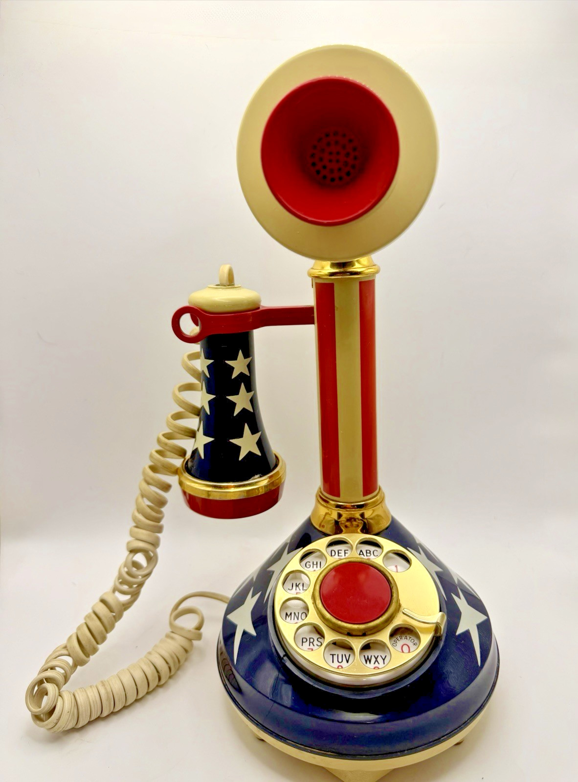 Western Electric / ATC 1973 Stars & Stripes Candlestick Telephone  Laugh In fav