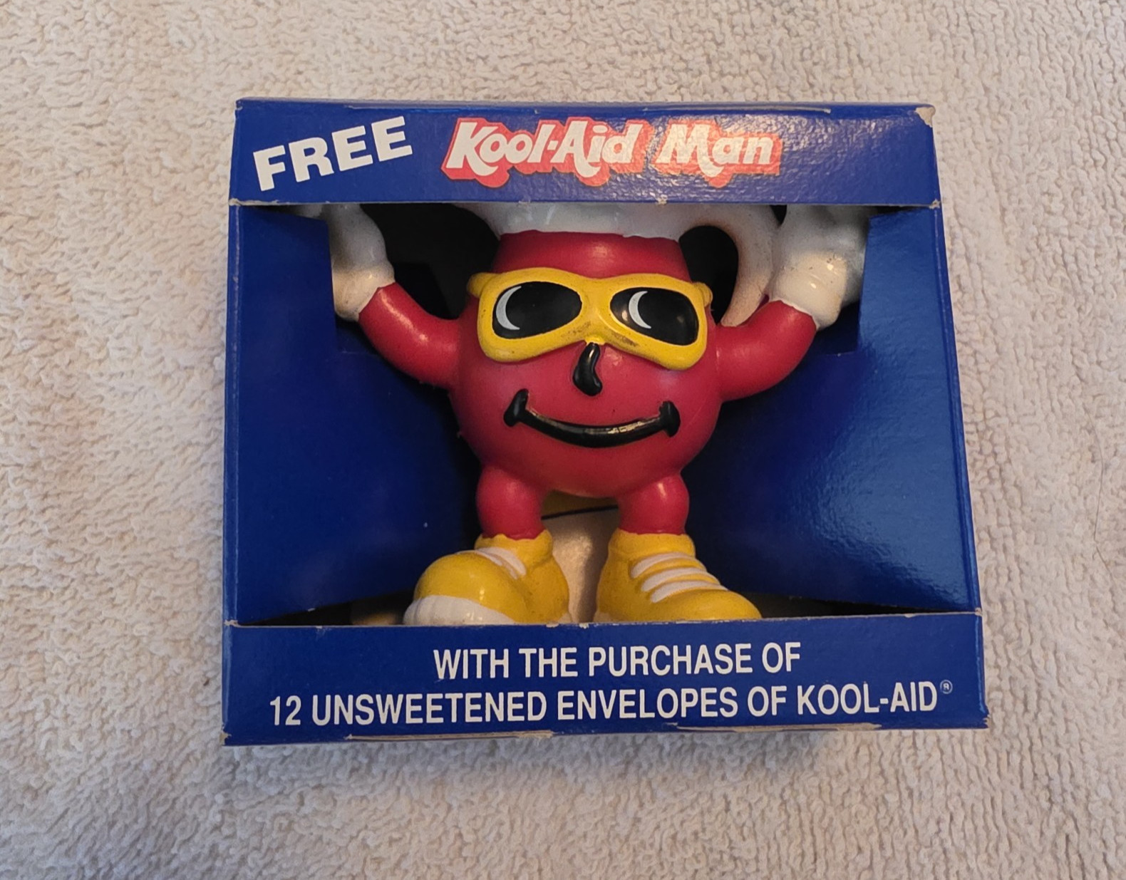 Vintage 1990's Kraft Kool-Aid Man Mascot PVC Figure Yellow Sunglasses