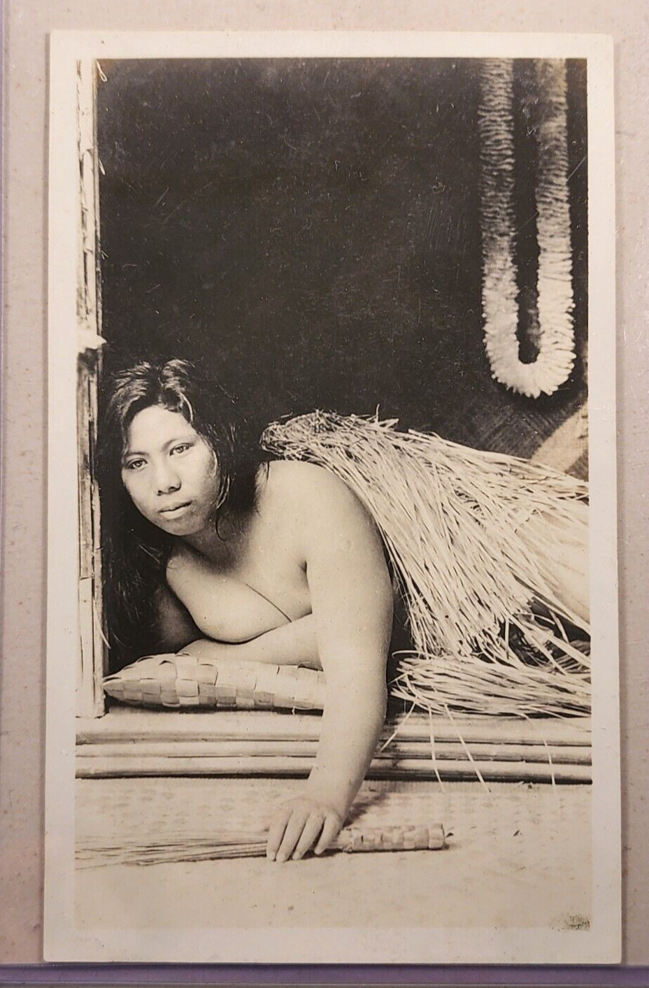 Vintage 1930's-40's Risque Native Hula Girl B&W Photo 3 1/2