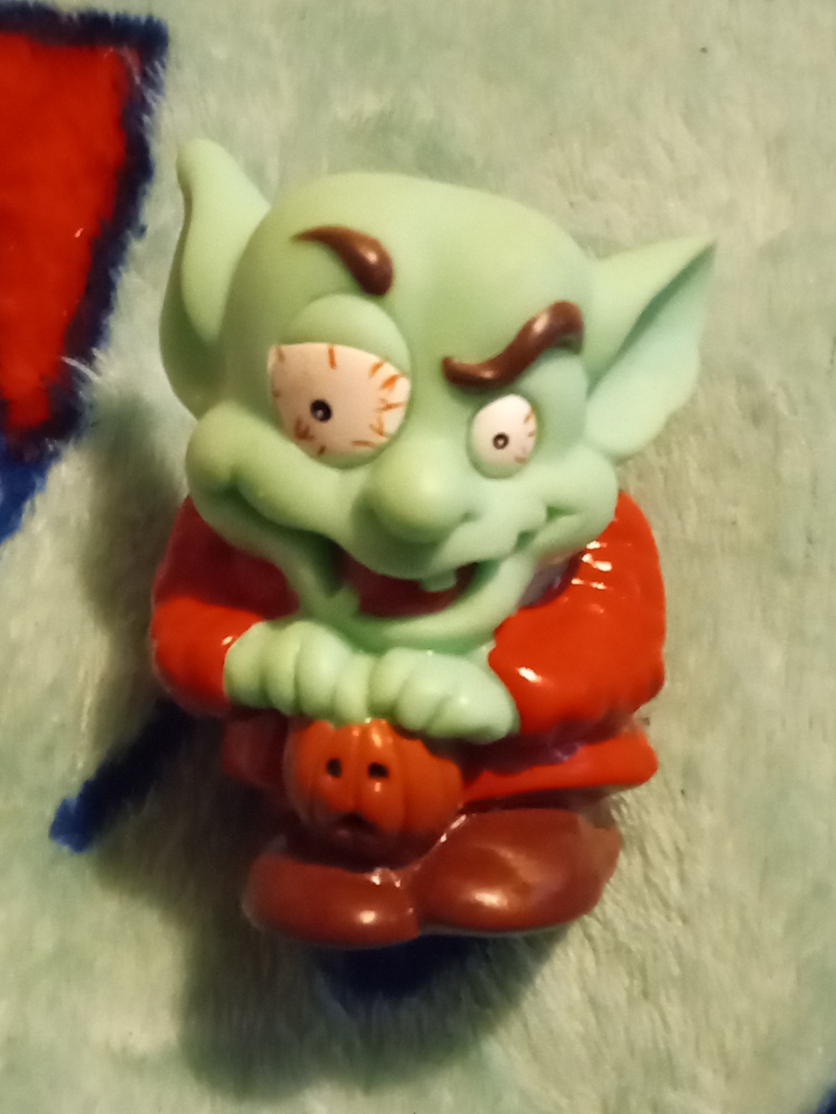 Vintage Halloween Hobgoblin Goblin Monster Candy Topper Puppet Figure 