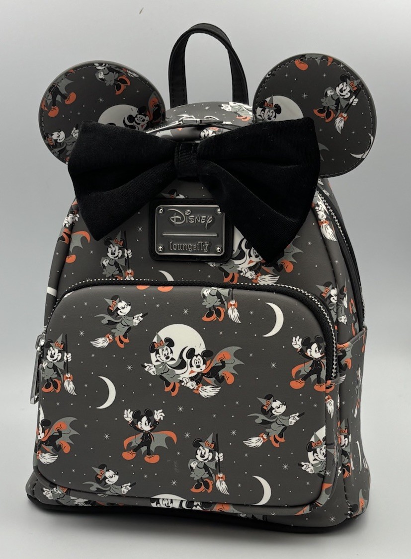 Loungefly Disney Vampire Mickey Minnie Halloween Witch AOP Mini Backpack NWT