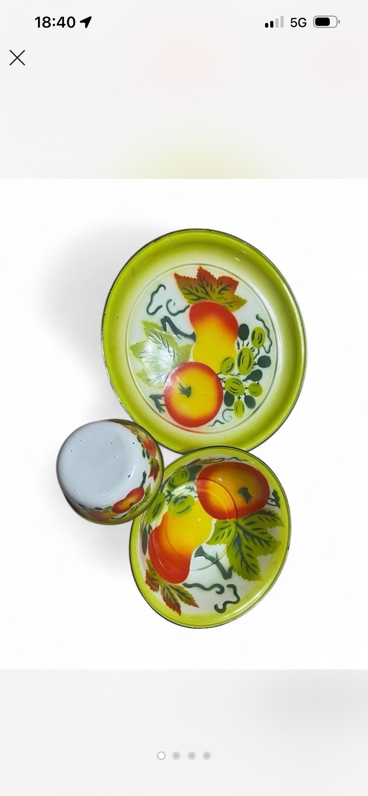 Vintage 60s/70s Enamel Fruit Set