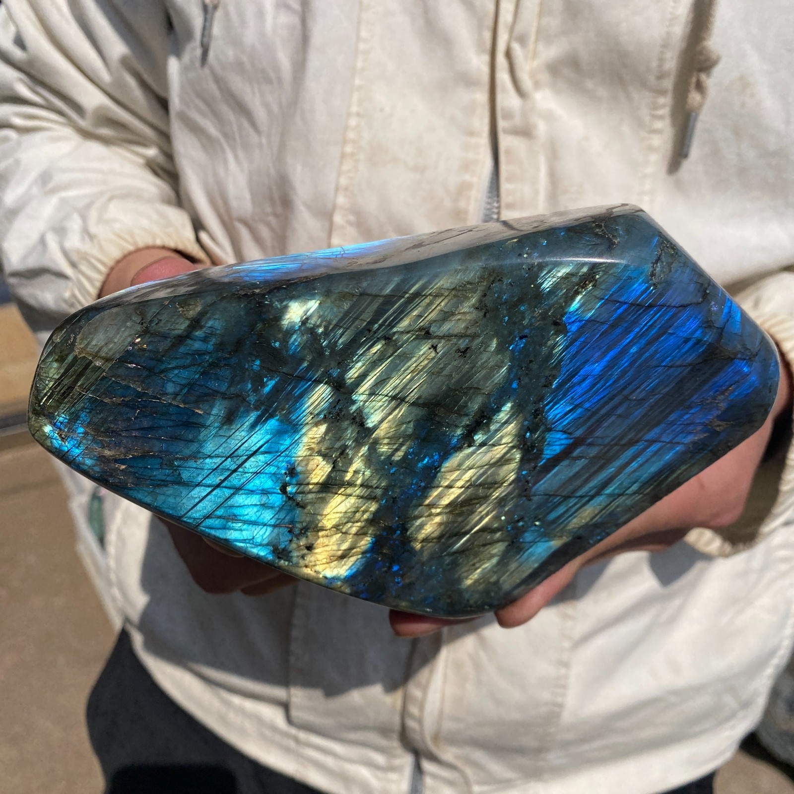 3.9lb Natural Labradorite Gorgeous Feldspar Crystal freeform Specimen Healing