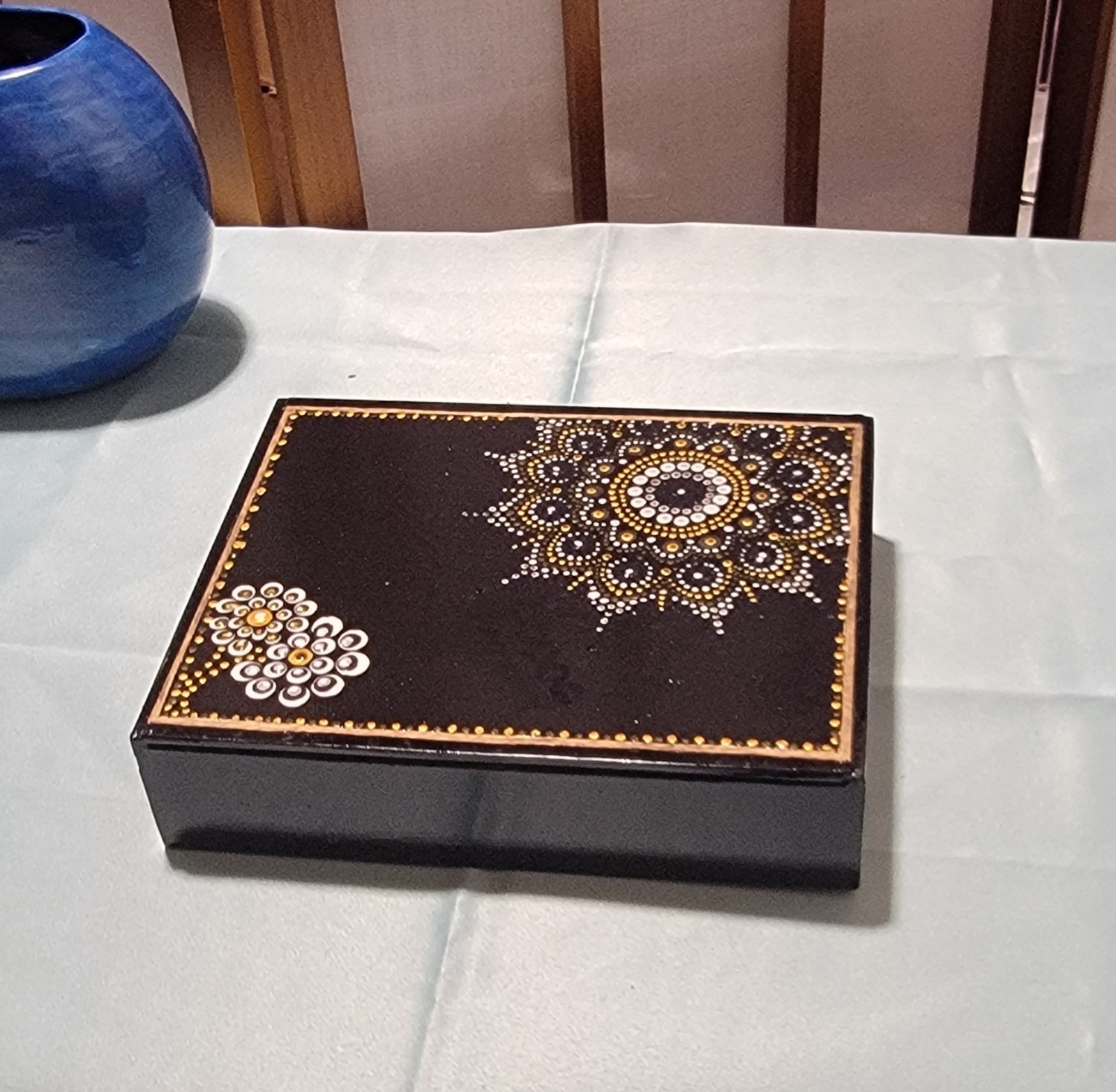 Decorative Hand Painted Wooden Trinket Box