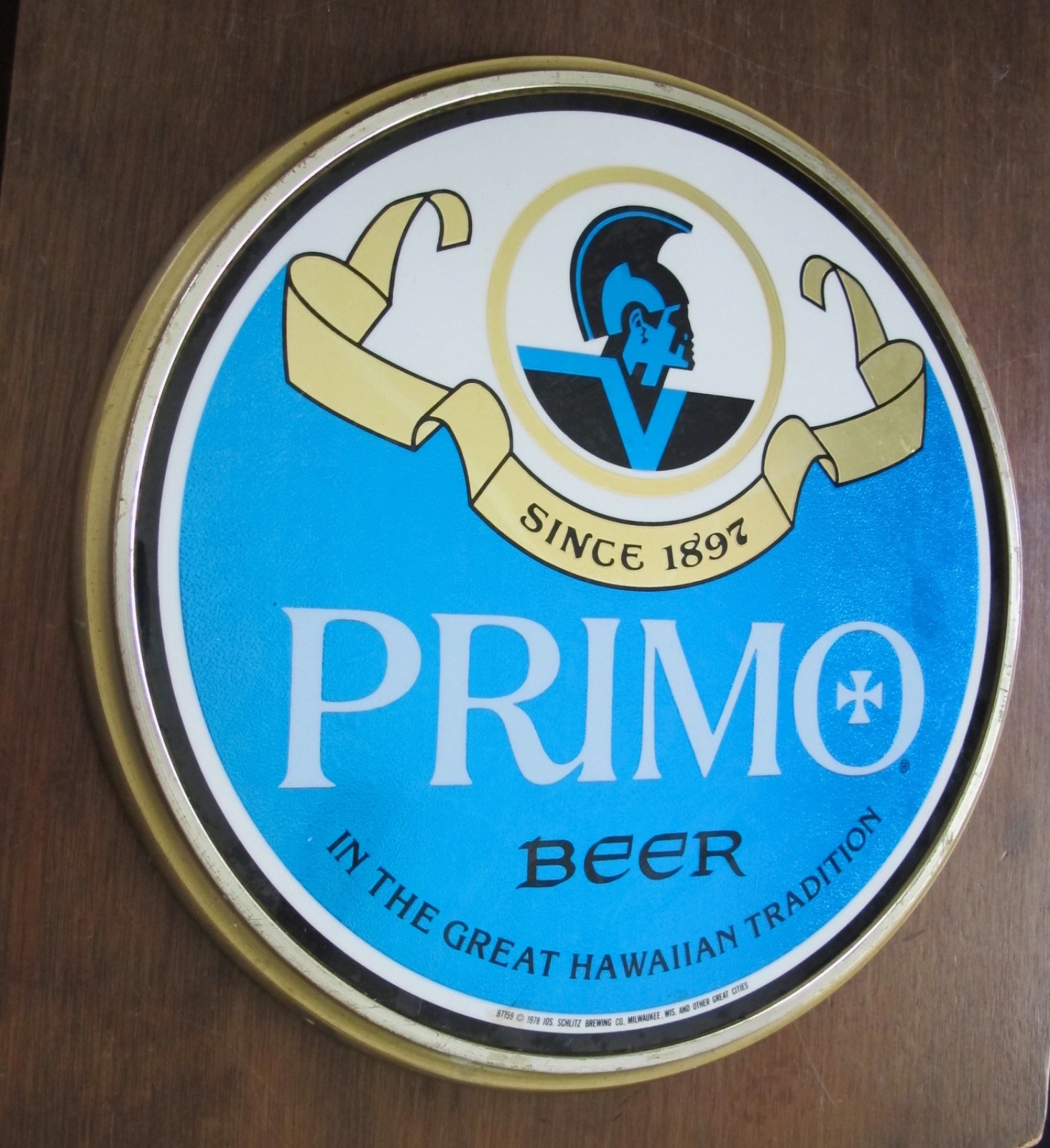 Vintage Primo Premium Hawaiian Beer Wall Sign Beer Bar Mancave 70's Breweriana 