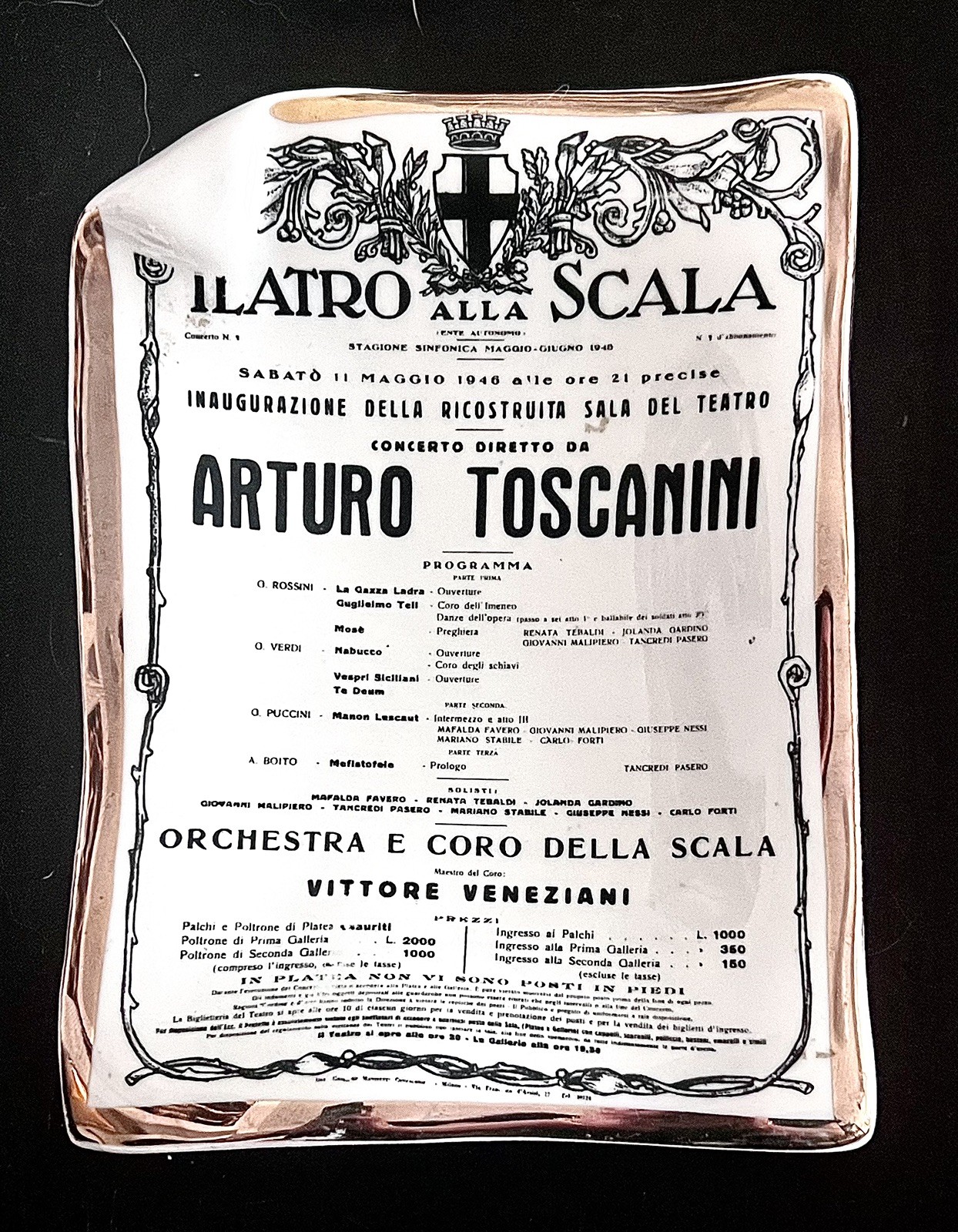 Vintage Fornasetti Milano Teatro alla Scala 