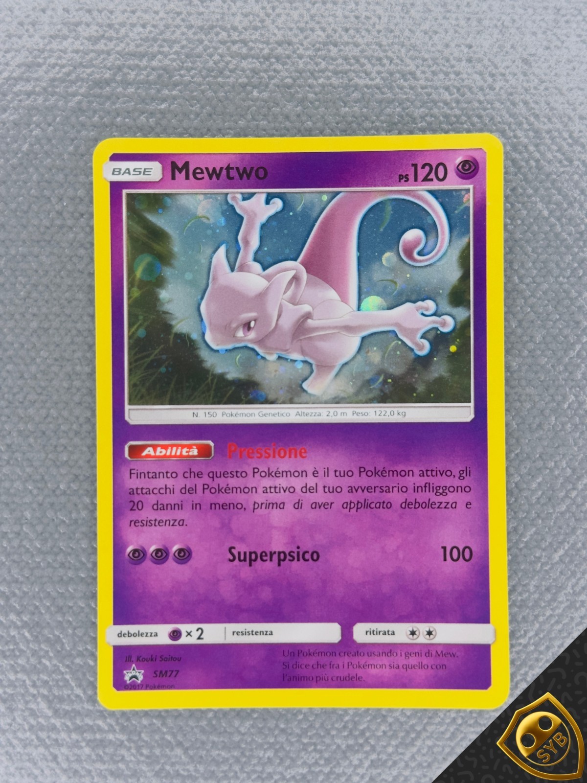 Pokemon Mewtwo sm77 Black Star Promo TCG Iridescent Legends Shining Italian