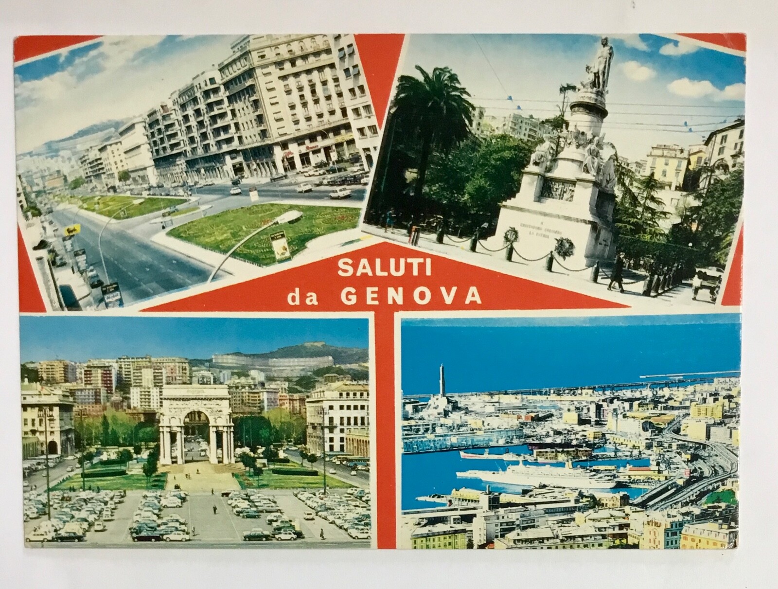 Postcard Saluti da Genova Greetings from Genoa Italy Vintage Good Cond.