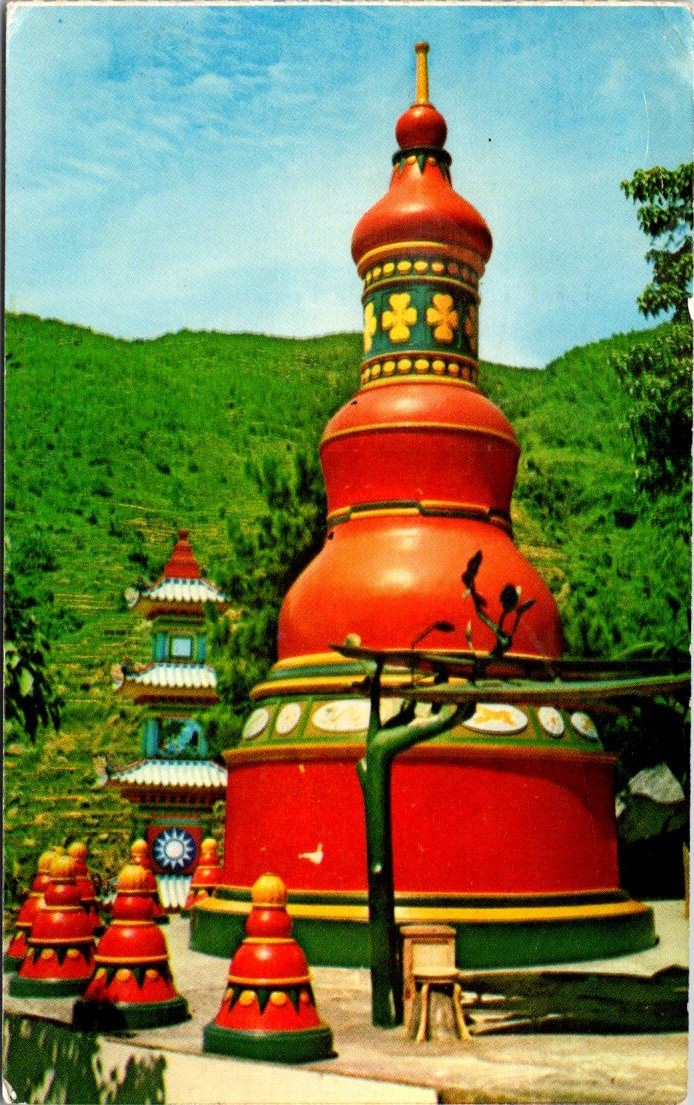 Memorial Shrines To The Ancestors Hong Kong Vintage Postcard Air Mail B54