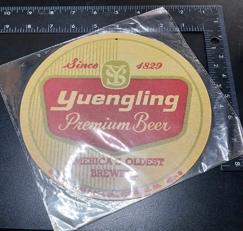 Yuengling Premium Beer Metal Sign 8 Inch Round New In Plastic