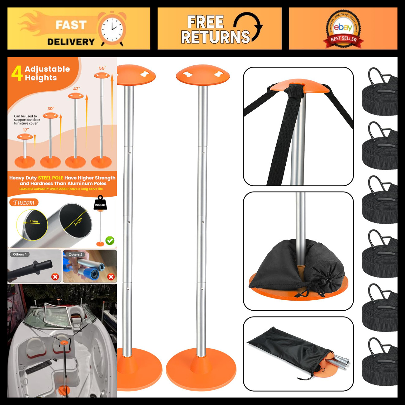 2 Pack Adjustable 1-1/8\