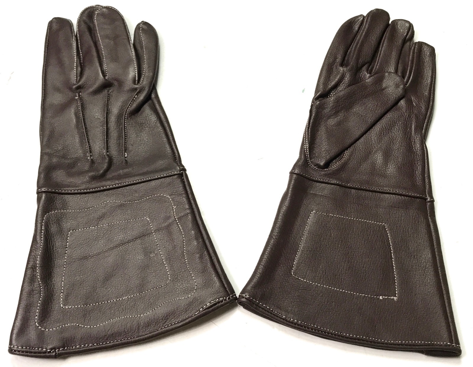 INDIAN WARS US ARMY CAVALRY BROWN LEATHER GAUNTLETS GLOVES-MEDIUM