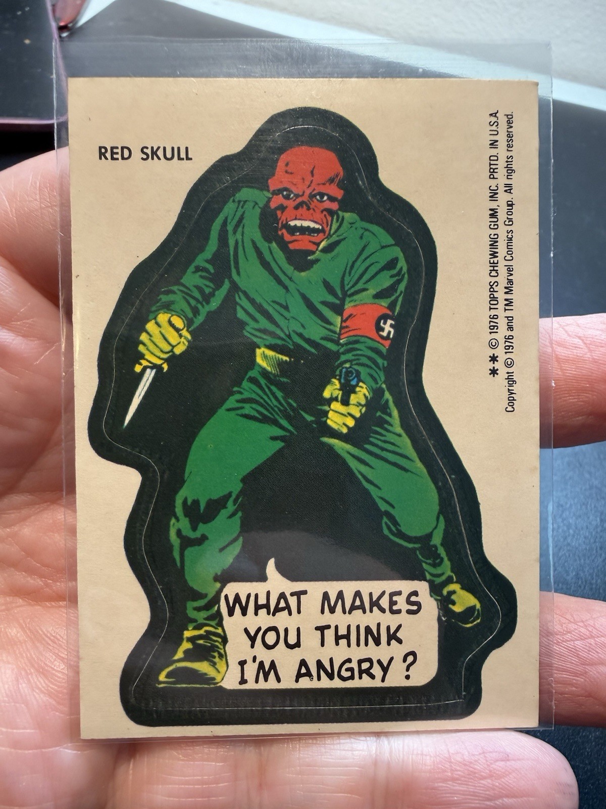 Red Skull 1976 Topps Chewing Gum Comic Book Heroes Stickers. Marvel