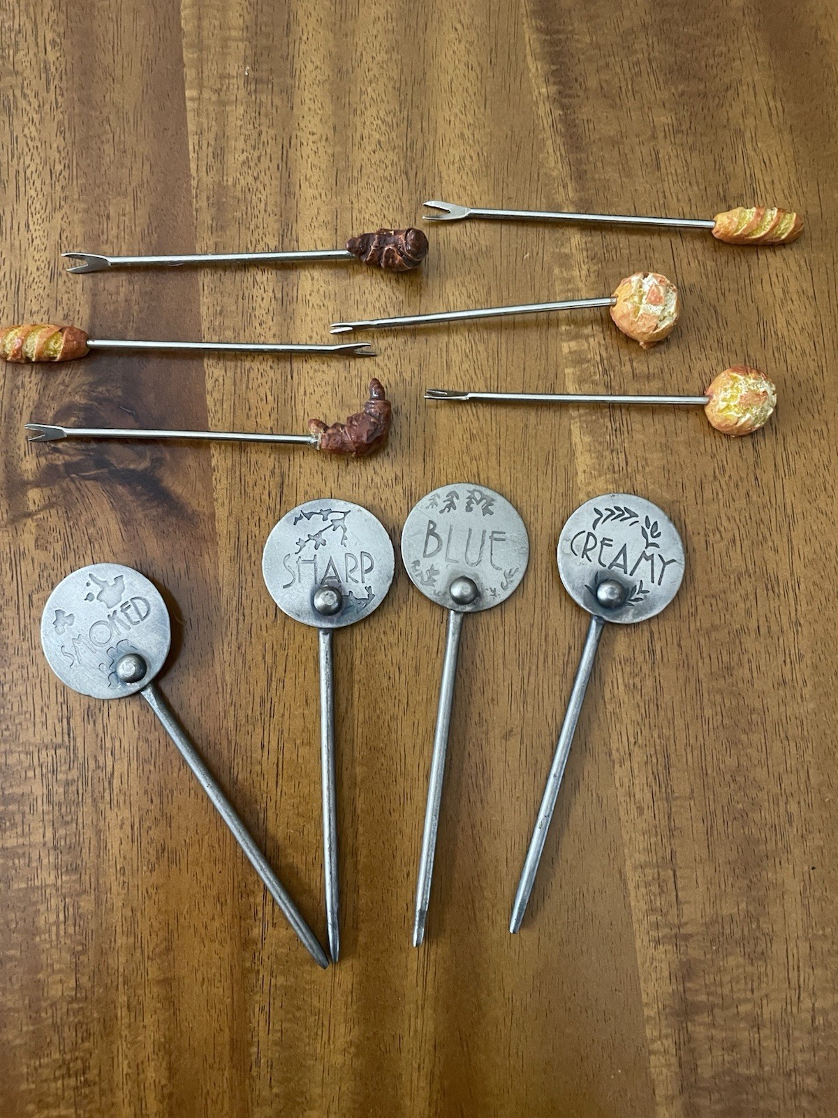 Vintage Cheese Tray Skewers And Cheese Markers