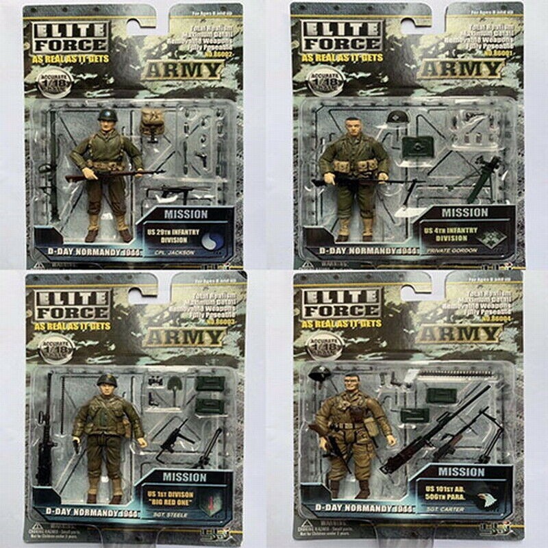 BBI Elite Force 1:18 WWII U.S Army Figures: D-Day Normandy 1944 4-Pack