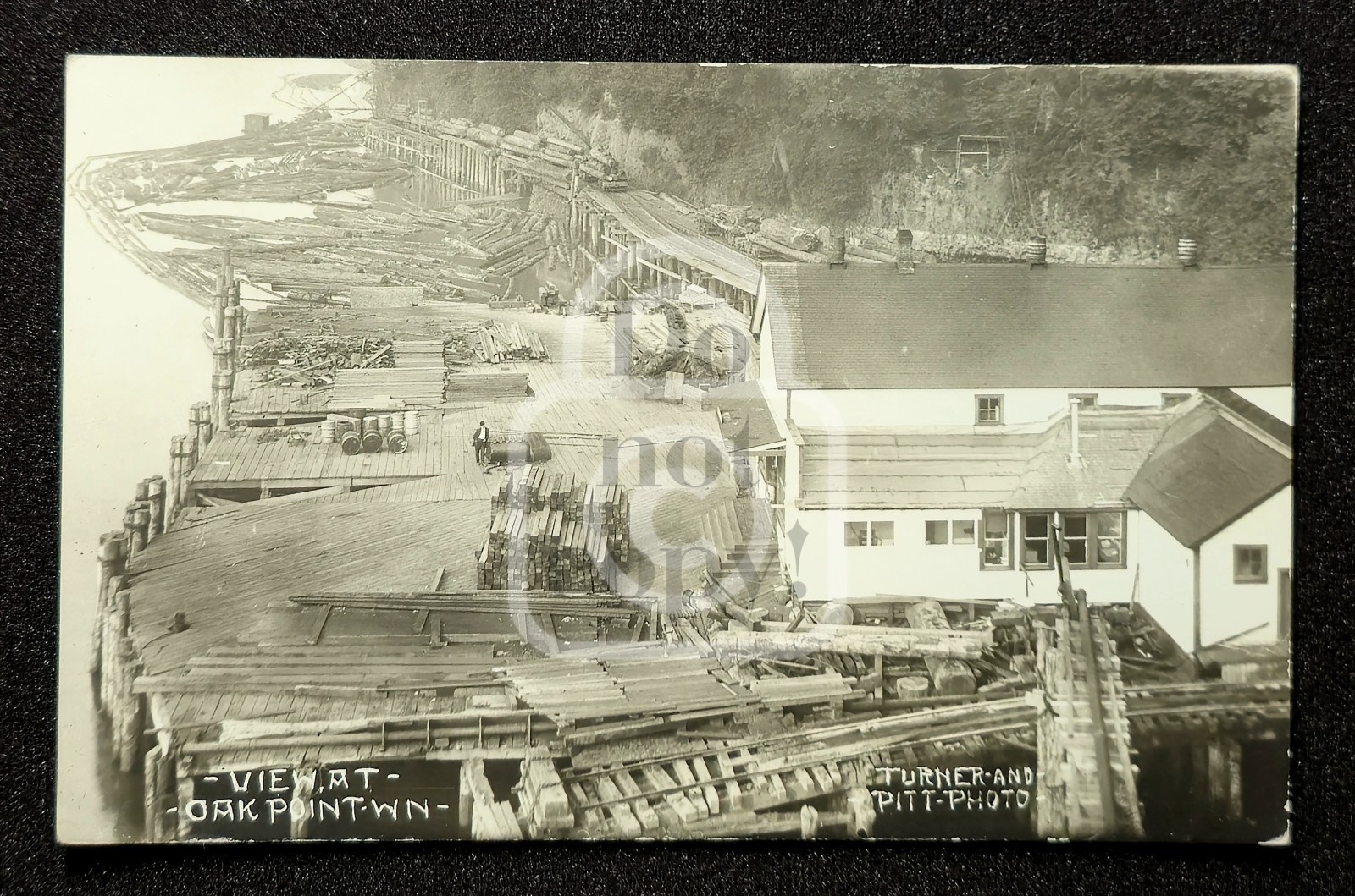 Rare RPPC Lumber Mill. Oak Point, Washington. C 1910 Cowlitz Co. Columbia River 