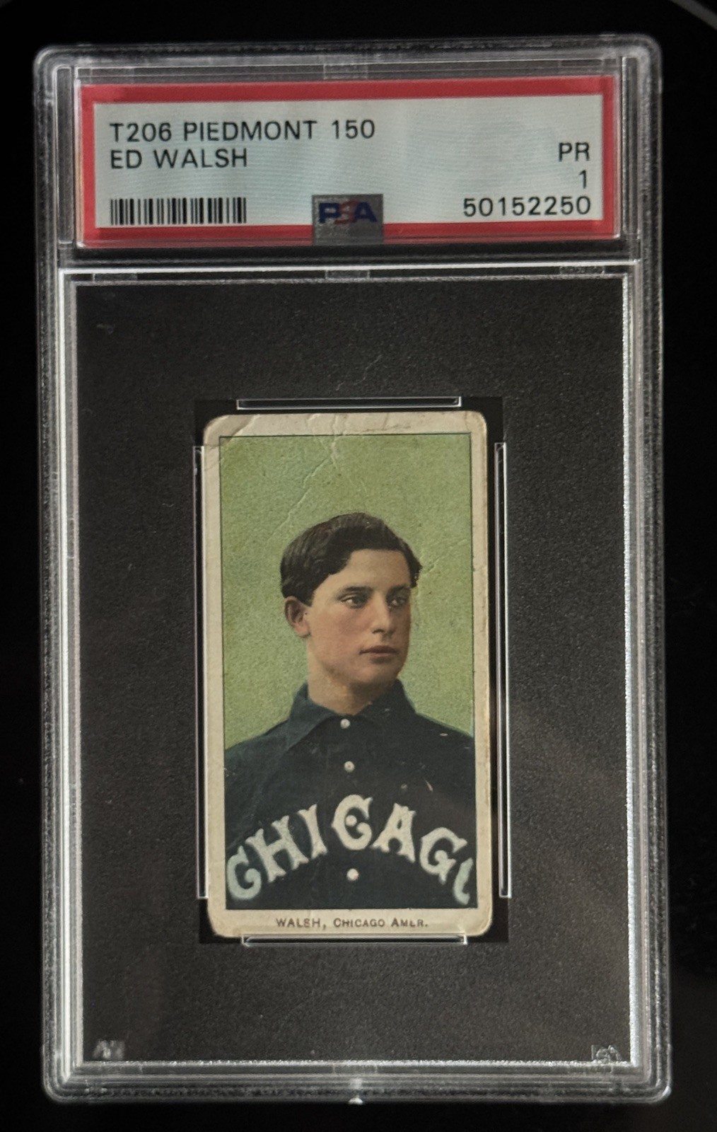 T206 Piedmont 150 Ed Walsh Chicago PSA 1 Centered and bright front and back HOF
