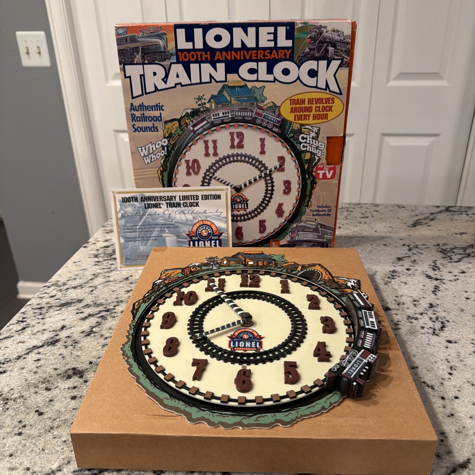 Lionel 100th Anniversary Clock+Lionel Watch+Lionel Hallmark Chessie Locomotive