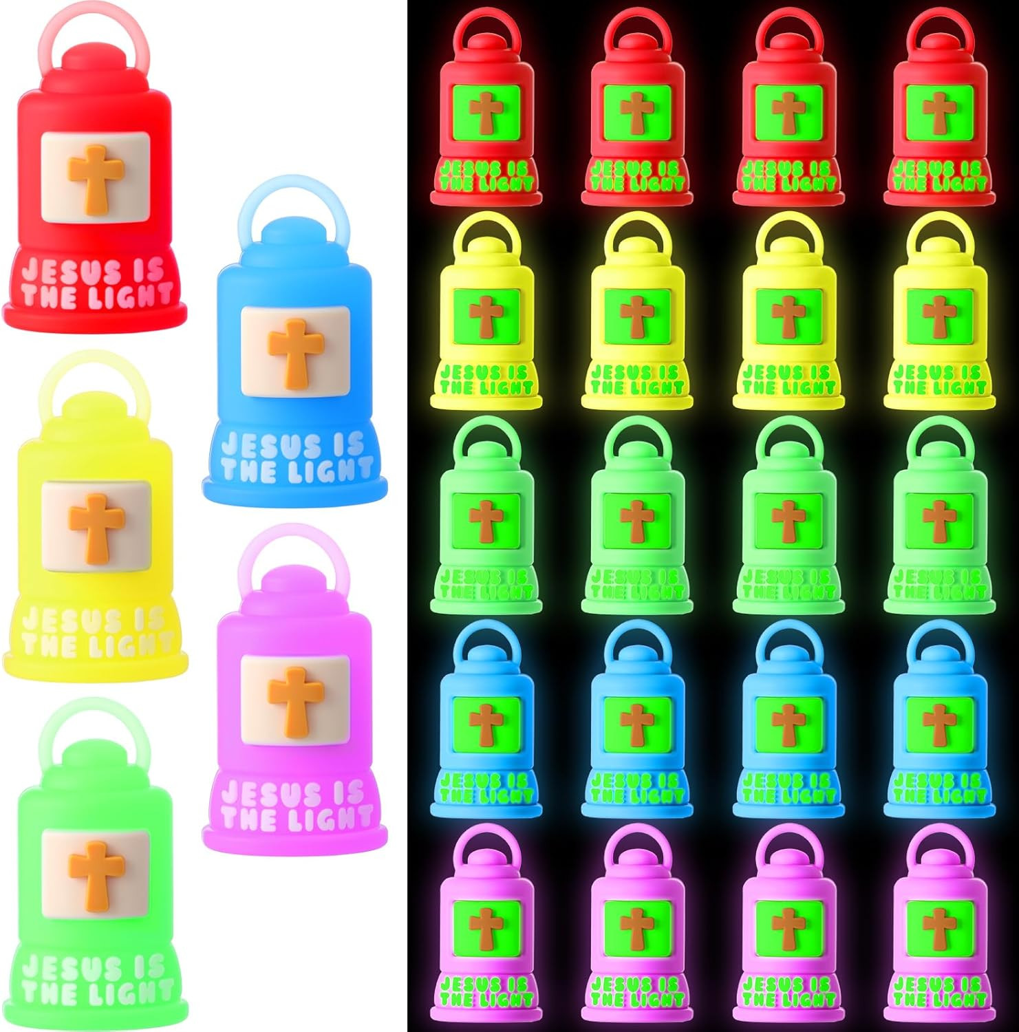 25 Pcs VBS 2026 Jesus Is the Light Lantern Figures Glow in the Dark