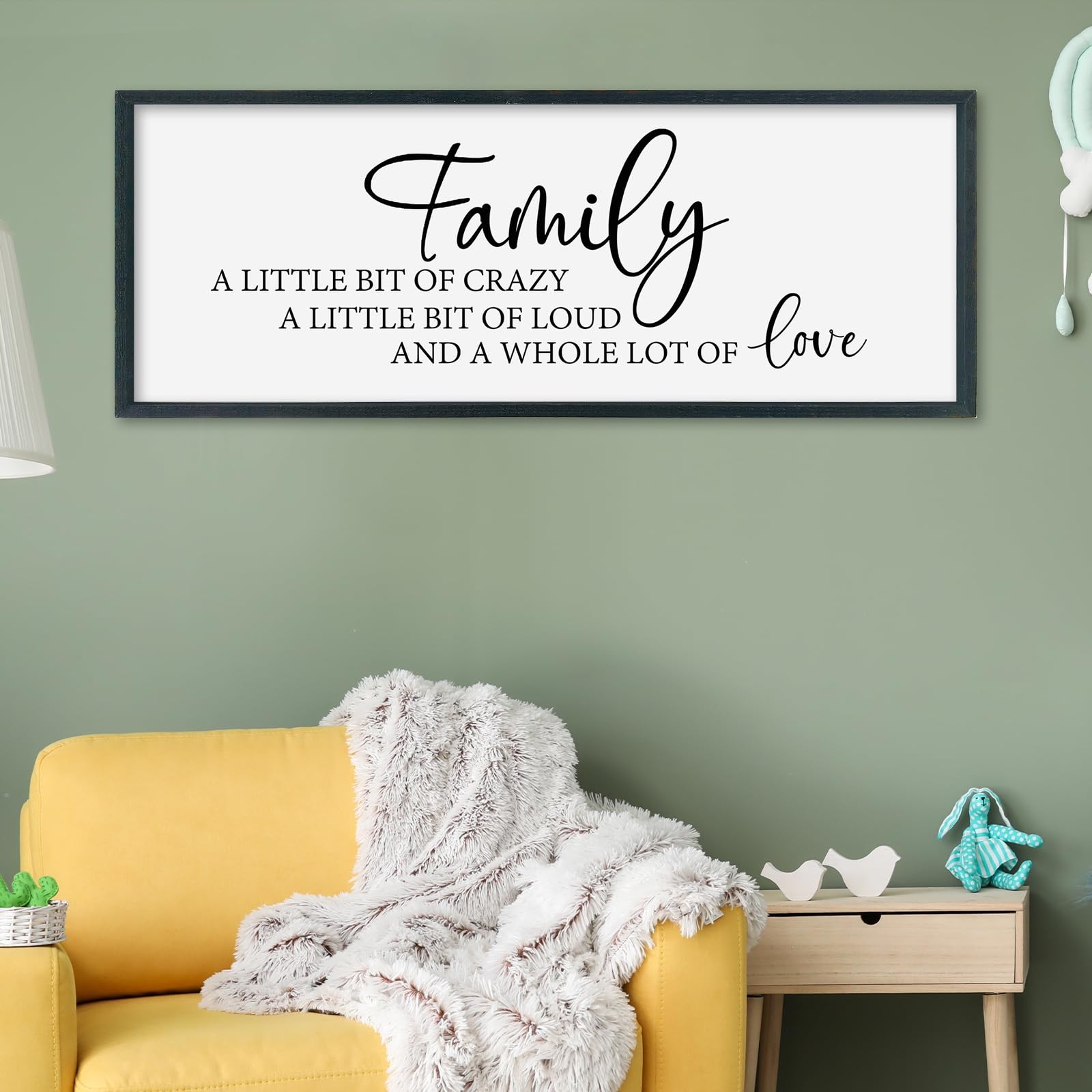 SRSZHIYUE Funny Family Wall Decor Little Bit Crazy Loud Sign 32\