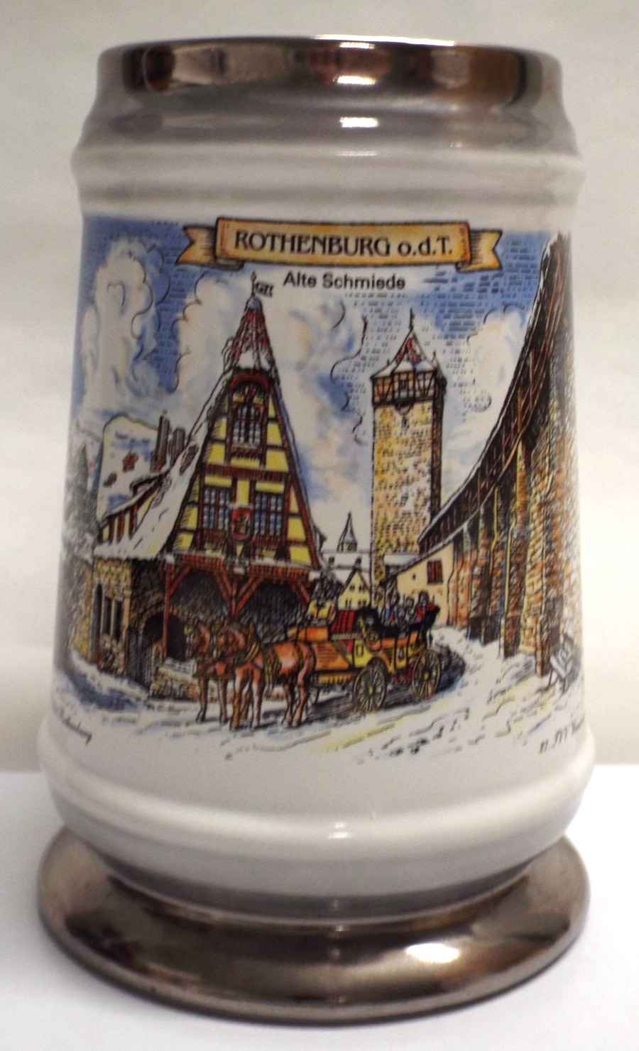 VINTAGE Schedel Bavaria Mug of Rothenburg odT\'s Alte Schmeide (Old Forge) - NICE