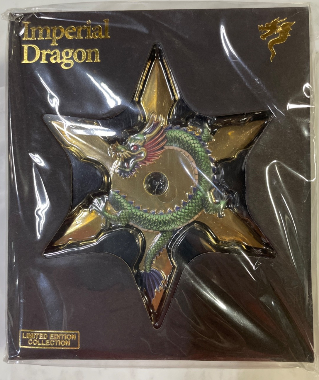 2oz .999 AVDP Copper - Gold Gilded Imperial Dragon Ninja Star - Mint In Box