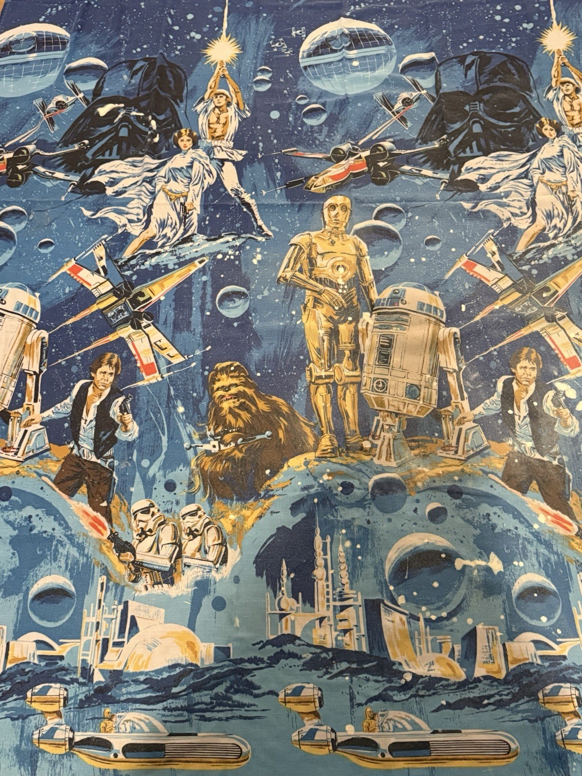 Vintage 1977–1980 Bibb Star Wars Bedding Collection – Sheet and blanket