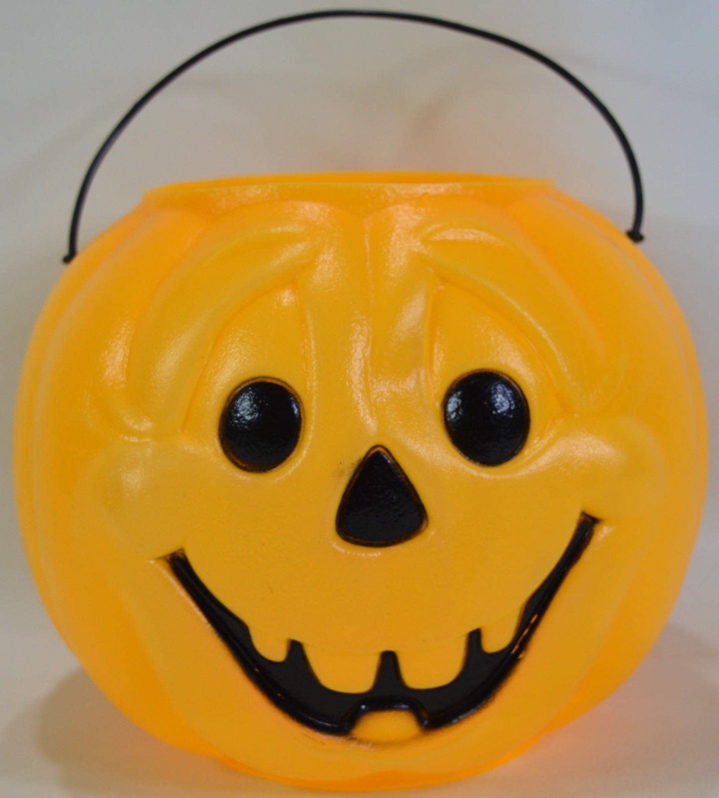 Vintage Halloween Blow Mold Pumpkin Pail Bucket Made in USA Rare Variant