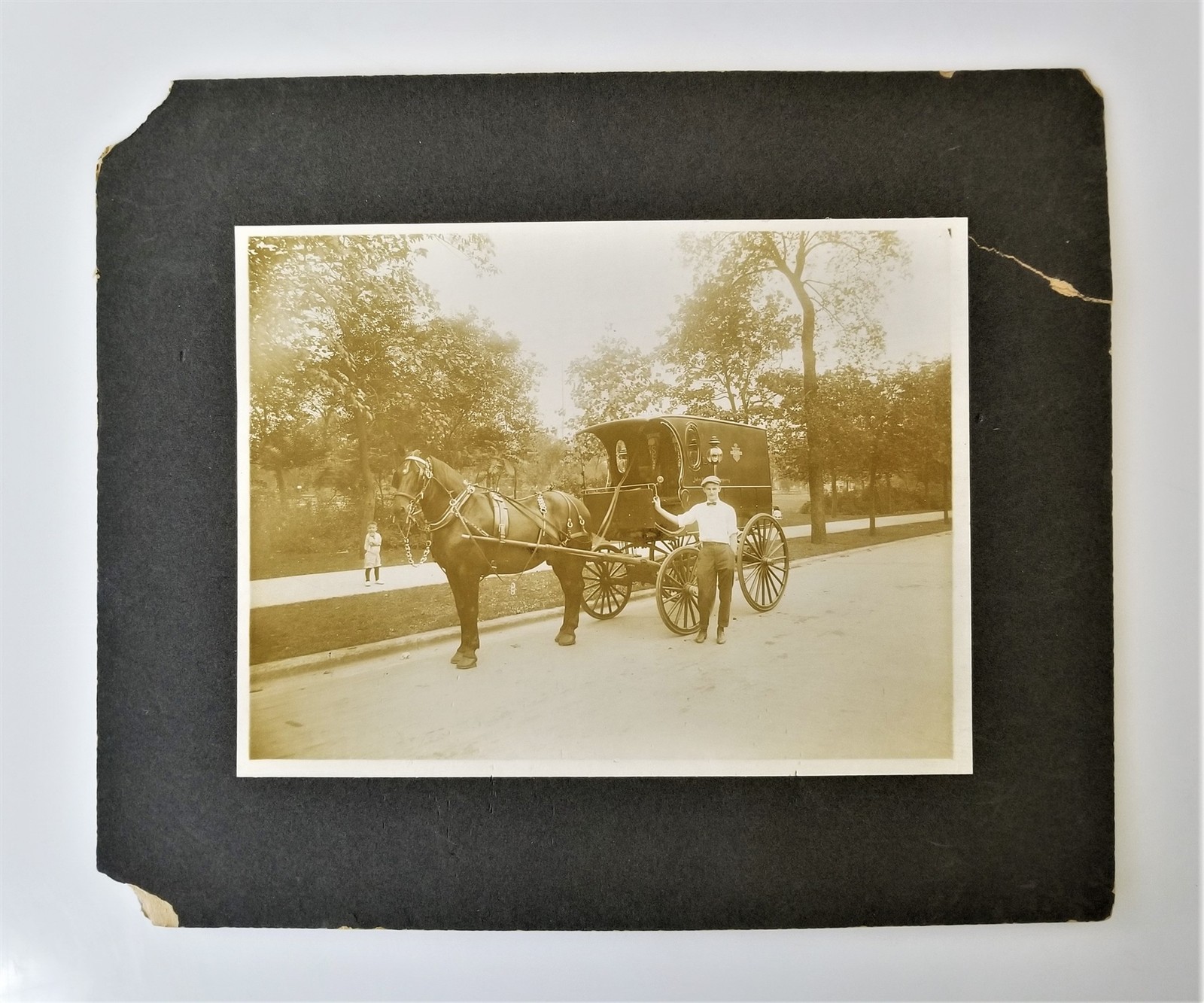 antique JOHN V FARWELL PHOTOGRAPH horse carriage man #5