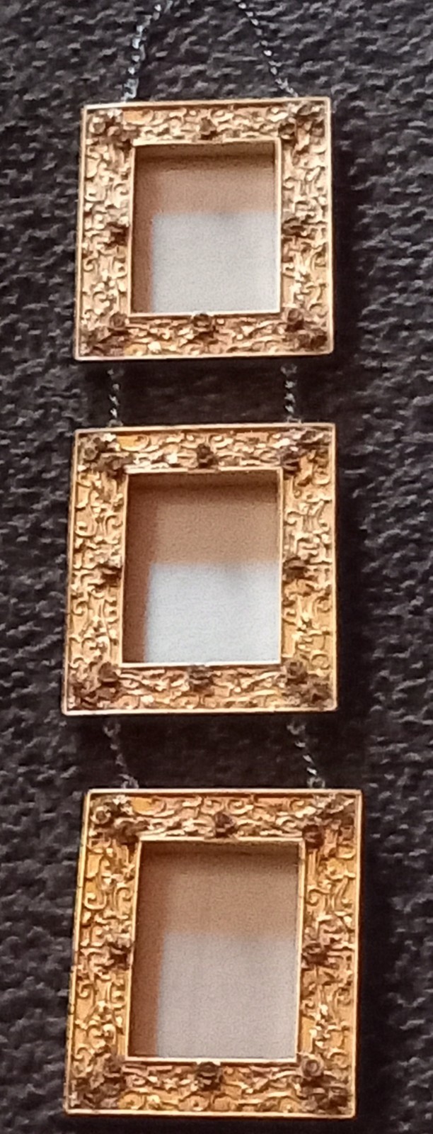 Vintage Bombay Style Picture Frame Set Of Three Connected By Chain. #T-T. KY#5