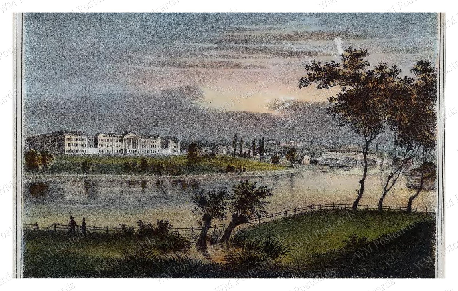 Philadelphia Pennsylvania 1840 Blockley Alms House Schuylkill Standard Postcard