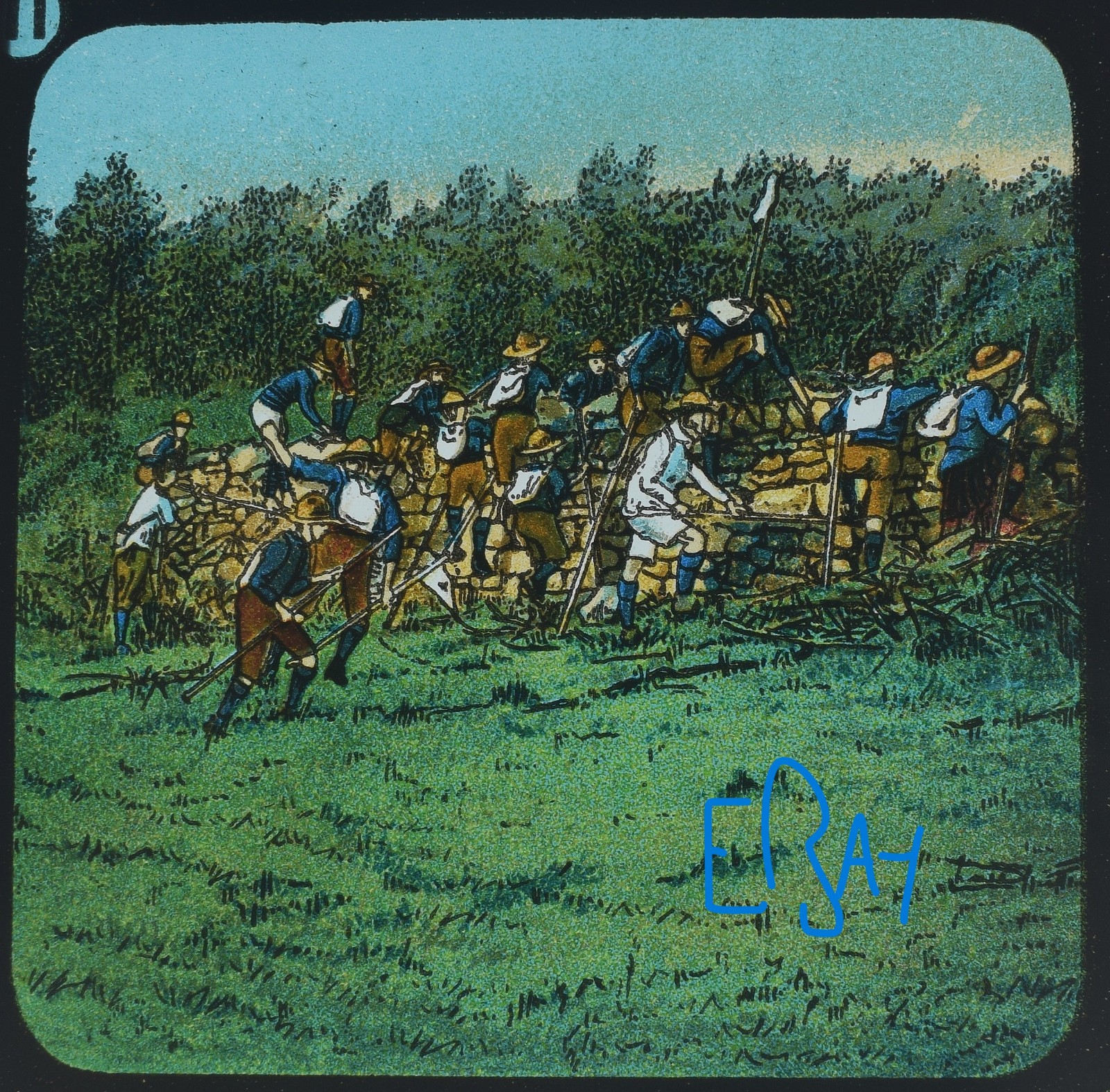 EDWARDIAN BOY SCOUTS NO11 SCALING A WALL C1909 Magic Lantern Slide SCOUTING