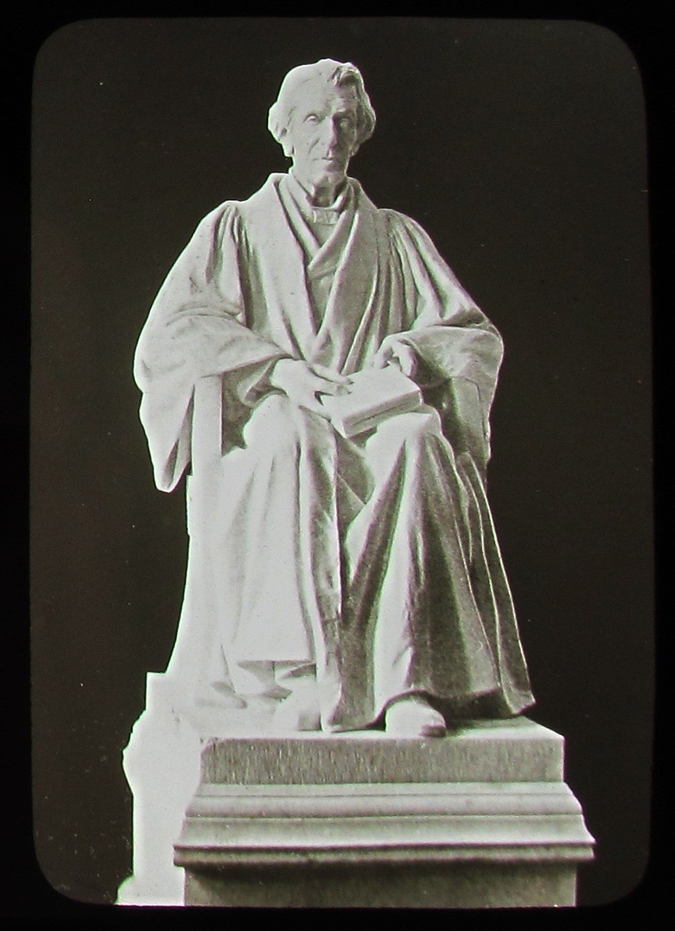 Glass Magic Lantern Slide DR JAMES MARTINEAU STATUE C1900 PHOTO 