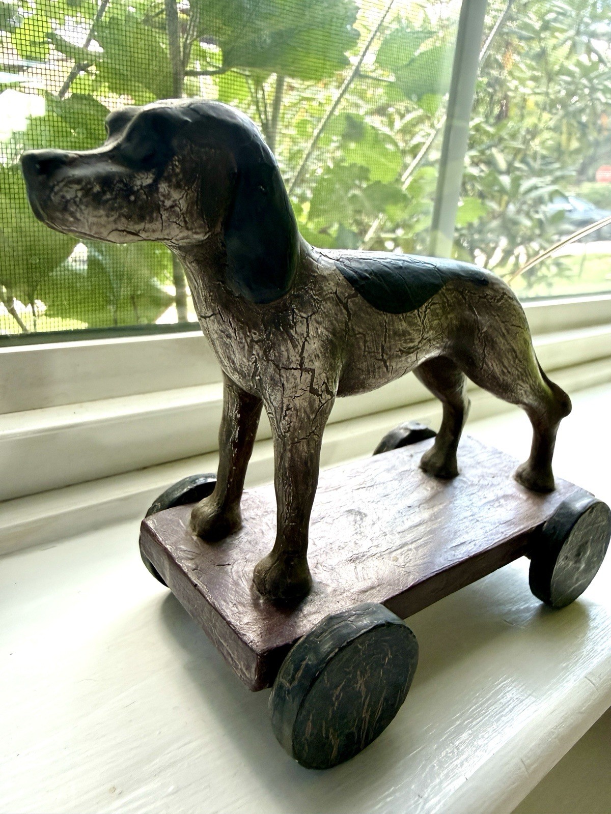 Super rare vintage Christopher Blake Bird Dog Animal Toy on Wheels Department 56