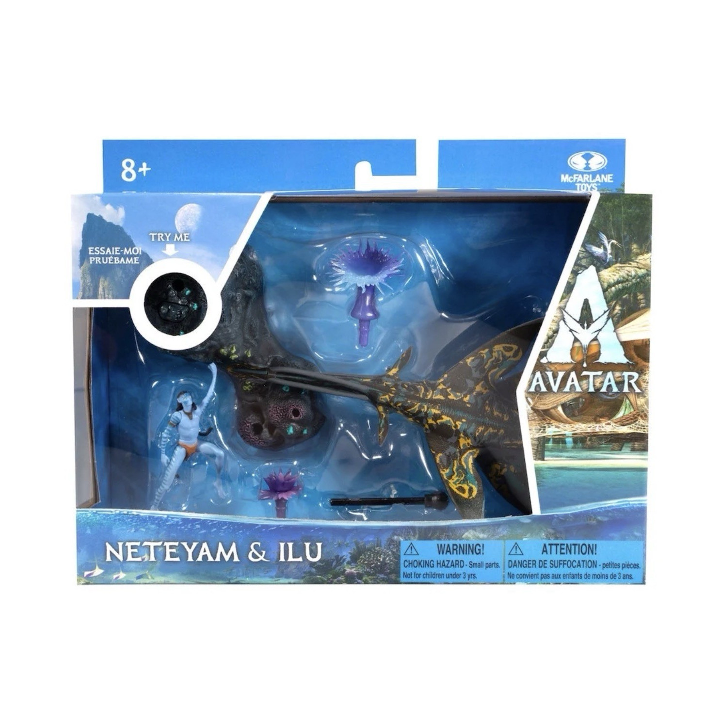 McFarlane Toys Avatar Neteyam & Ilu Blacklight Glow Diorama World of Pandora