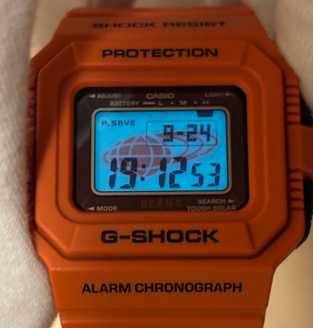 G-SHOCK x BEAMS DW-5500 Limited Edition Orange Solar Square Watch Rare