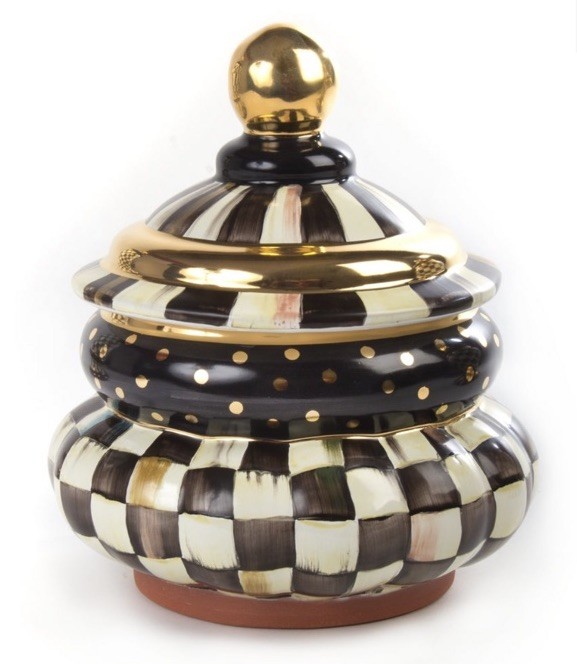 Mackenzie Childs Ceramic Groovy Canister