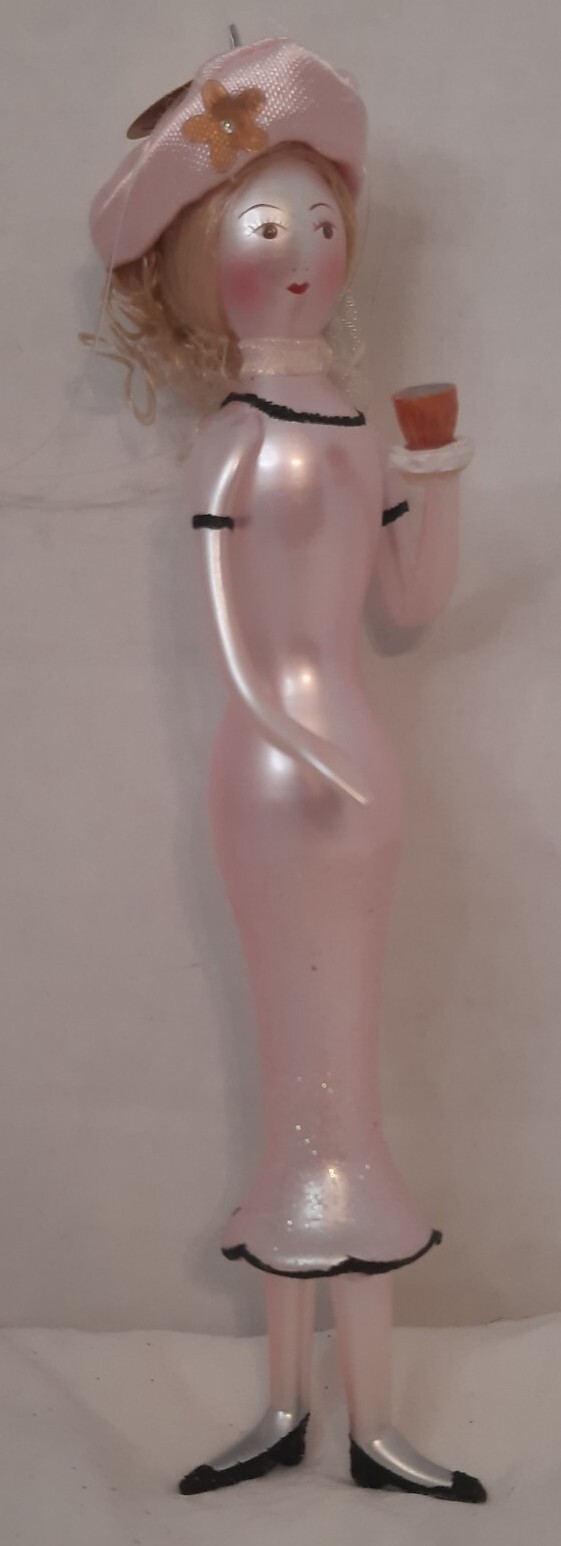 RARE SCF Seasons of Cannon Falls Christmas Ornament Ladie Pink Dress